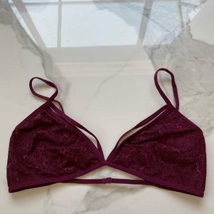 Maroon Lace Bralette